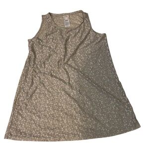 LOGO by Lori Goldstein Grey Lace Tank with Silver Accents